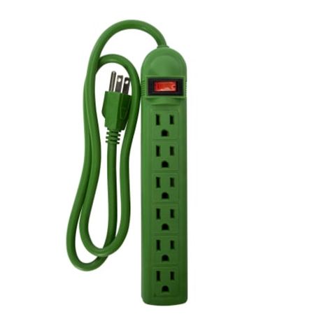 Five Below 6-Outlet Power Strip, Large - Green