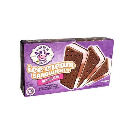 Purple Cow Neapolitan Ice Cream Sandwiches
