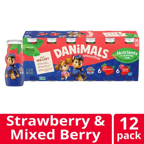 Danimals Paw Patrol Smoothie Variety Pack Mixed Berry & Strawberry