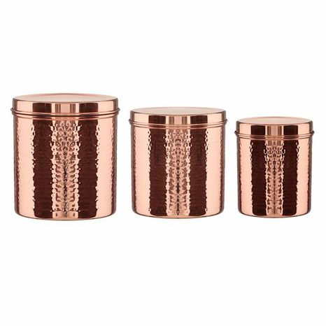 Found & Fable Copper Hammered Canisters