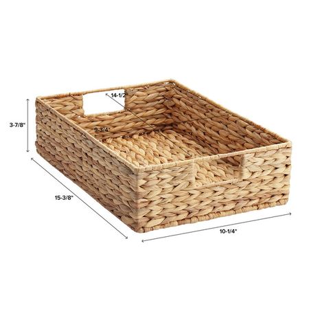 The Container Store Large Water Hyacinth Tray - Natural - 15-3/8" x 10-1/4" x 3-7/8" h