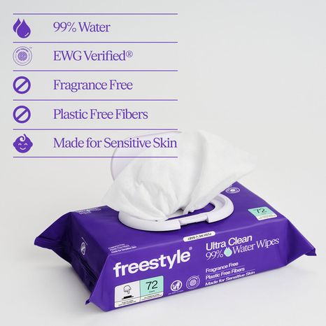 Freestyle Wipes, Ultra Clean Water Wipes Fragrance Free