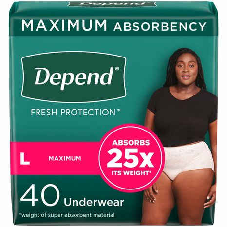 Depend Fresh Protection Women's Adult Incontinence Underwear, Blush