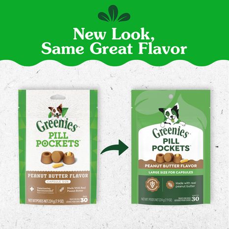 GREENIES Pill Pockets Peanut Butter Flavor Capsule Size Dog Treats