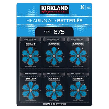 Kirkland Signature Zinc Air Hearing Aid Battery, Size 675