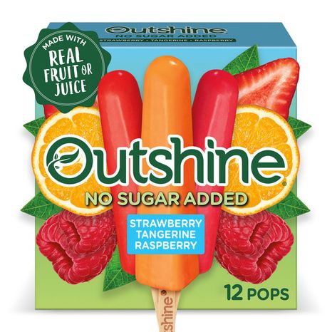 Outshine No Sugar Added Strawberry, Tangerine & Raspberry Fruit Bars Variety Pack