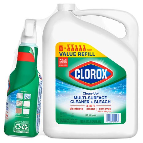 Clorox Clean-Up Multi-Surface Cleaner + Bleach, Original, Spray + Refill