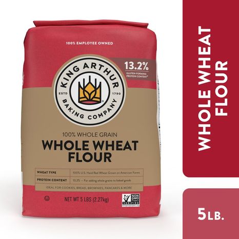 King Arthur Baking Company Whole Wheat Flour, 100% Whole Grain, Non-GMO Project Verified, Certified Kosher