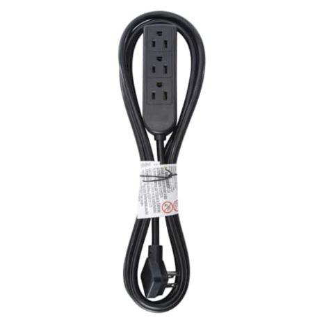 Five Below Power Strip With 3 Outlets - Black
