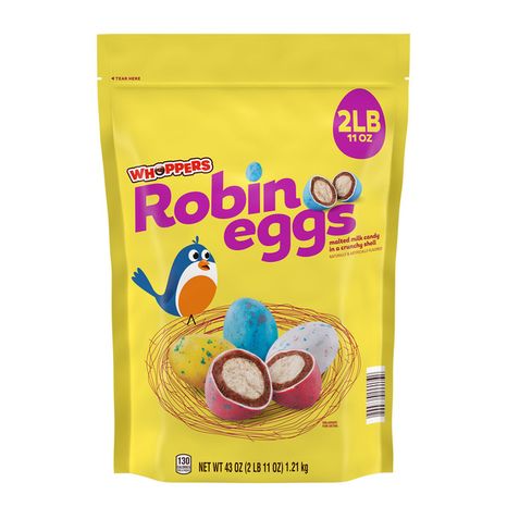 WHOPPERS Robin Eggs Malted Milk Balls, Easter Candy Bulk Bag, 43 oz