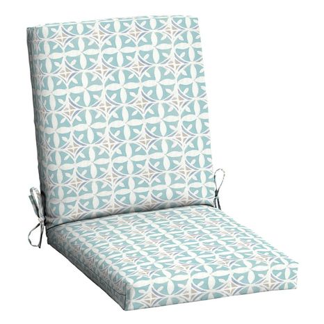 Mainstays Sand Dollar Geo Rectangle Outdoor Chair Cushion, 37L x 19.5W