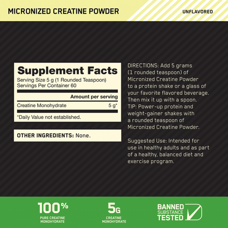 Optimum Nutrition Creatine Powder 60 Servings