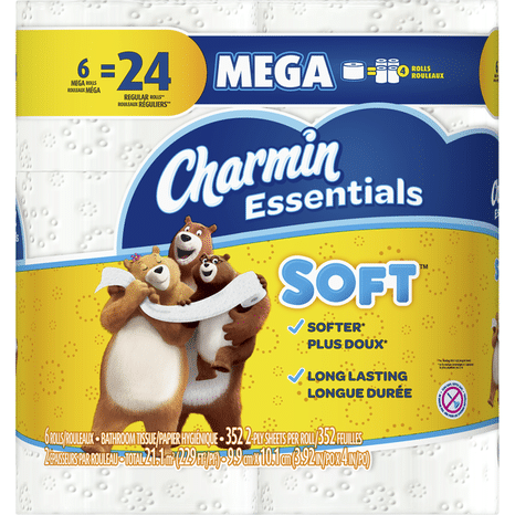 Charmin Soft Toilet Paper 6 Mega Rolls