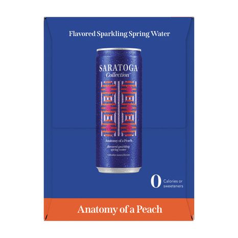 SARATOGA Collection Anatomy of a Peach Flavored Sparkling Spring Water, 12 fl oz, 6 Pack Cans