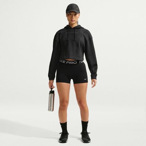 Nike Women's Pro Mid-Rise 3" Biker Shorts, L - Black/White