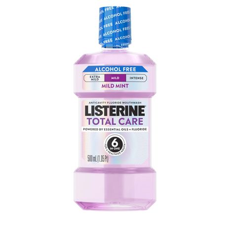 Listerine Total Care Alcohol-Free Mild Mouthwash, Mild Mint, 500 mL