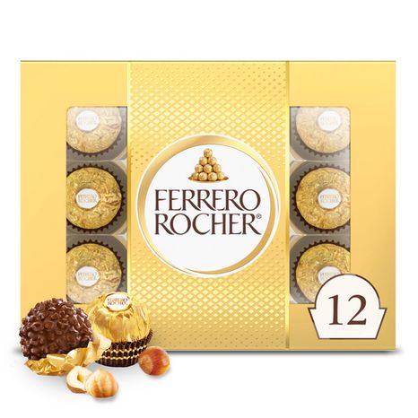 Ferrero Rocher Fine Hazelnut Milk Chocolates, 12 Count