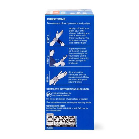 CVS Pharmacy Automatic Wrist Blood Pressure Monitor, One Size Fits All