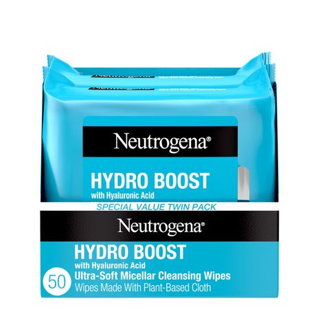 Neutrogena HydroBoost Makeup Remover Face Wipes & Cleansing Towelettes, 25 ct, 2 Pack