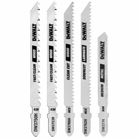 DEWALT Blades, Jig Saw, Assortment, 5 Pack