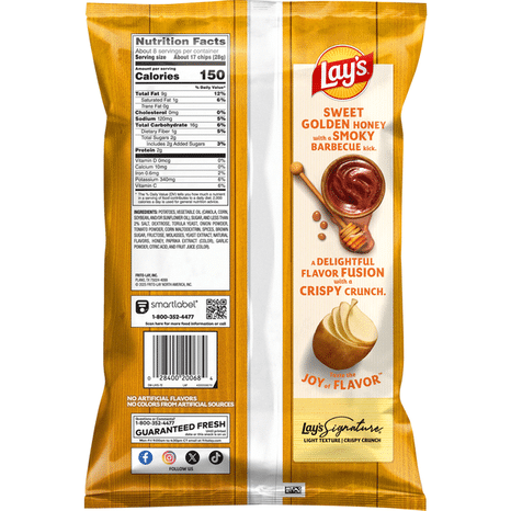 Lay's Potato Chips Honey Barbecue