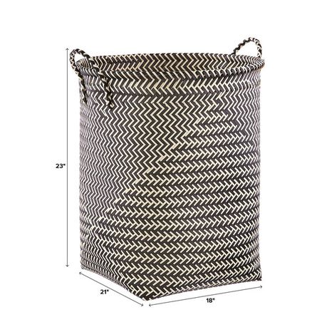 Strapping Laundry Hamper - Black & Off-White - 18" x 18" x 22"