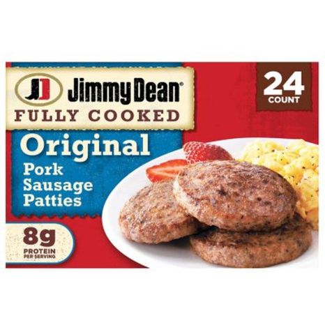 Jimmy Dean Fully Cooked Original Pork Breakfast Sausage Patties, 24 Count