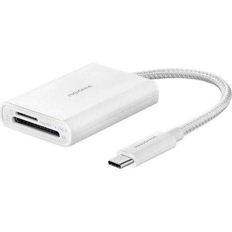 Insignia USB-C-to-SD/MicroSD Dual-Slot Card Reader - White
