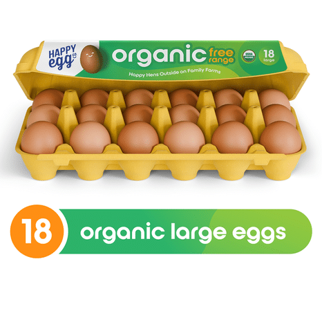 Happy Egg Organic Free Range Large Brown Grade A Eggs