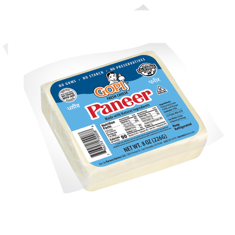 Gopi Indian Style Paneer Cheese, Vegetarian Whole Milk Cheese