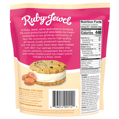 Ruby Jewel Oatmeal Butterscotch Ice Cream Sandwich