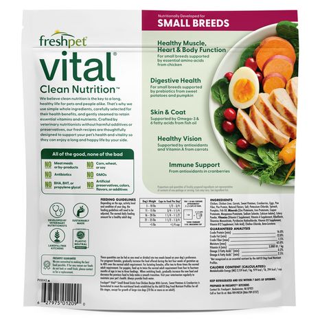 Freshpet Vital, Fresh Dog Food, Grain Free Small Breed Chicken Recipe