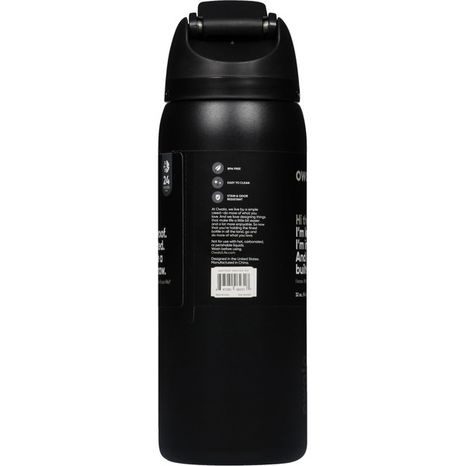 Owala Water Bottle, Stainless Steel, Very Very Dark, 32 Oz