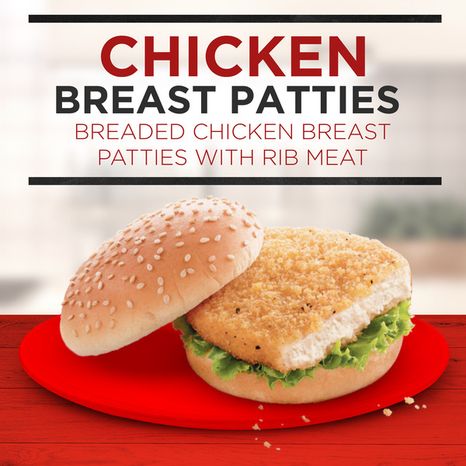 Banquet Chicken Breast Patties, Frozen Meal