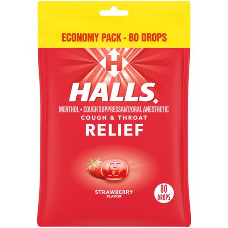 Halls Strawberry Cough & Throat Relief Drops