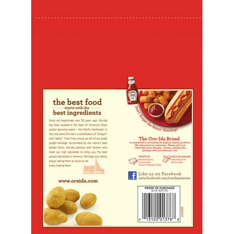 Ore-Ida Tater Tots Seasoned Shredded Potatoes Frozen Food Snacks