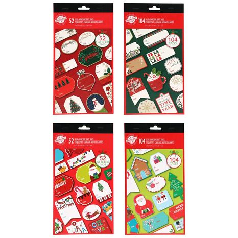 Christmas House 52 & 104 Piece Self-Adhesive Gift Tags