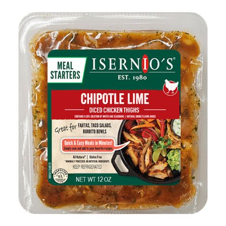 Isernio's Chipotle Lime Diced Chicken Thighs