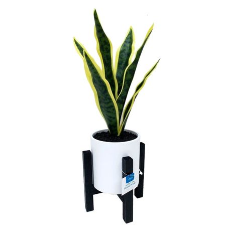 Artificial Snake Plant In Pot With Stand