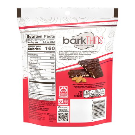 Bark Thins Dark Chocolate, Almond and Sea Salt Snacking Chocolate