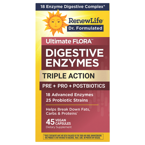 Renew Life Vegan Capsules Ultimate Flora Triple Action Digestive Enzymes
