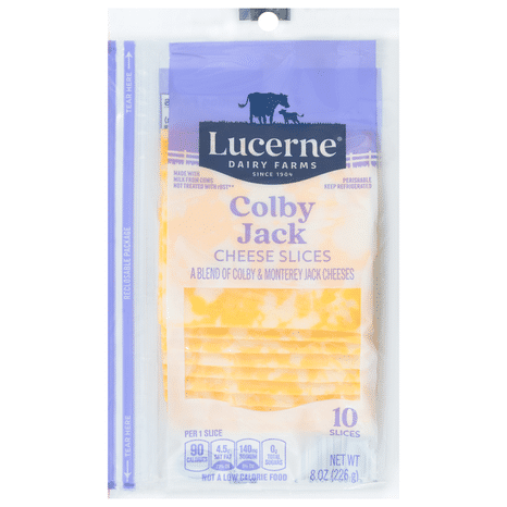 Lucerne Cheese Slices, Colby Jack
