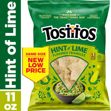 Tostitos Tortilla Chips, Hint of Lime Flavored