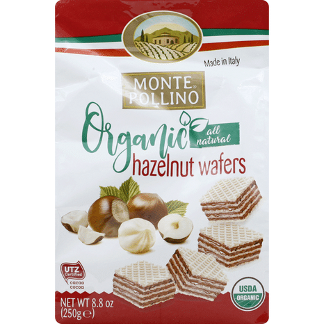 Monte Pollino Wafers, Organic, Hazelnut