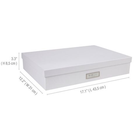 Bigso Box Of Sweden Marten Document Box - Linen - 17-1/4" x 12-3/8" x 3-3/8" Height