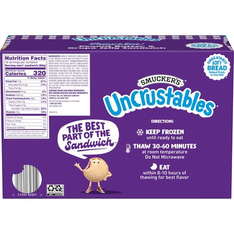 Smucker's Uncrustables Peanut Butter & Grape Jelly Sandwich