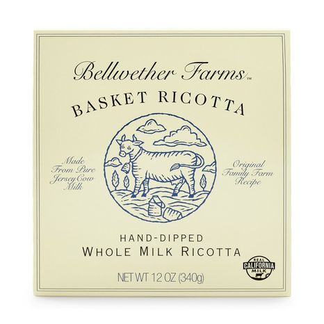 Bellwether Farms Whole Milk Basket Ricotta, 12 oz, From Grade A Milk