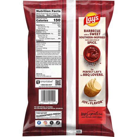 Lay's Potato Chips, Sweet Southern Heat Barbecue Flavored