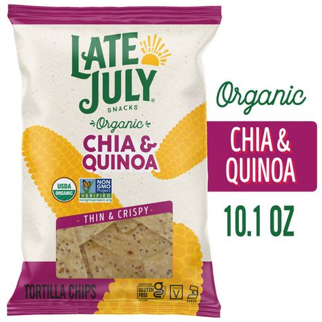 LATE JULY Snacks Restaurant Style Chia & Quinoa Tortilla Chips