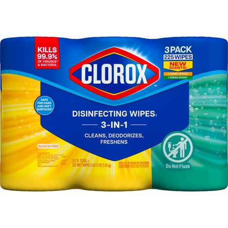 Clorox Disinfecting Wipes Variety Pack, Bleach Free, Crisp Lemon & Fresh Scents